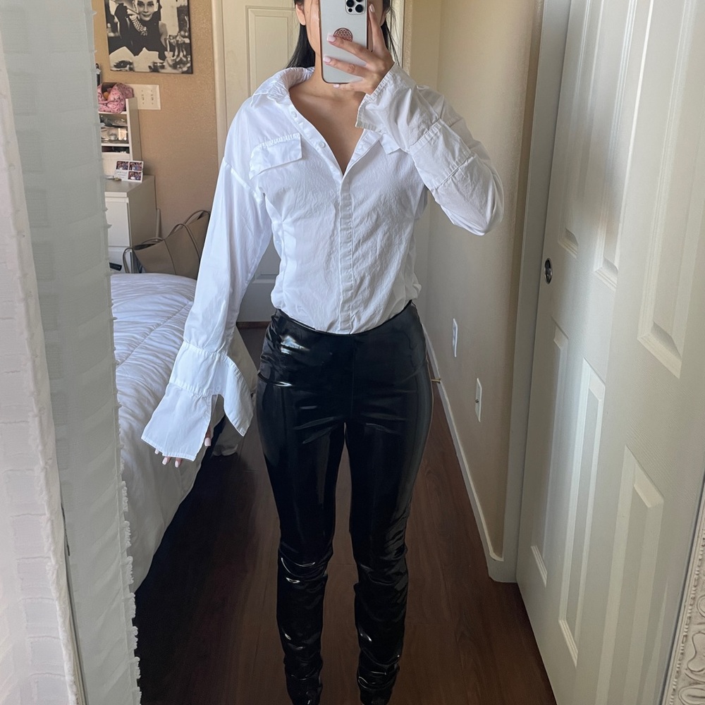 Faux Leather Wetlook Pants